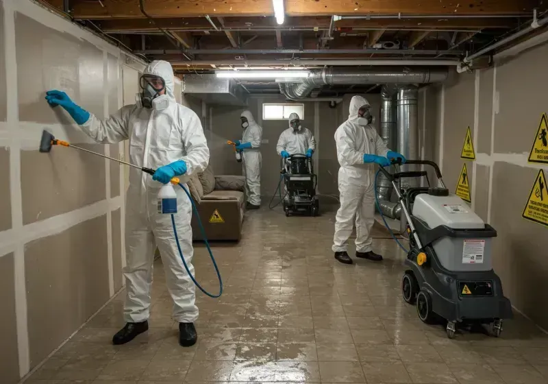 Basement Moisture Removal and Structural Drying process in Strawberry Point, IA